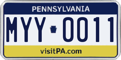 PA license plate MYY0011