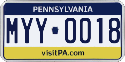 PA license plate MYY0018