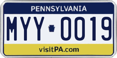 PA license plate MYY0019