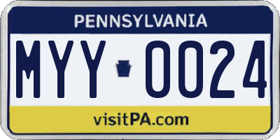 PA license plate MYY0024