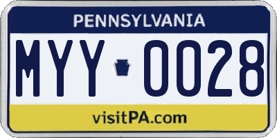 PA license plate MYY0028