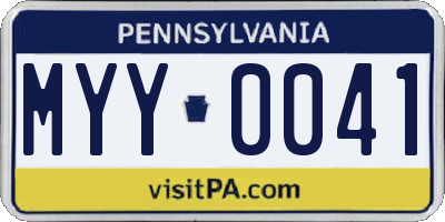 PA license plate MYY0041