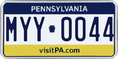 PA license plate MYY0044