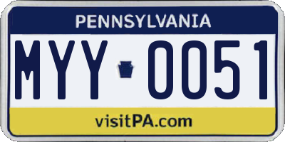 PA license plate MYY0051