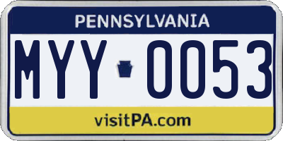PA license plate MYY0053
