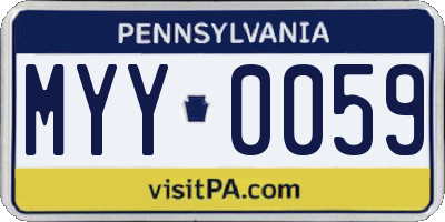 PA license plate MYY0059