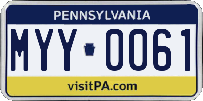 PA license plate MYY0061