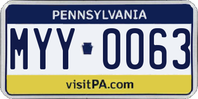 PA license plate MYY0063