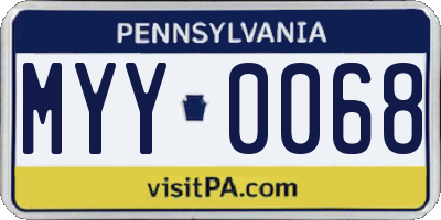 PA license plate MYY0068