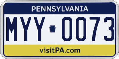 PA license plate MYY0073