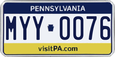 PA license plate MYY0076