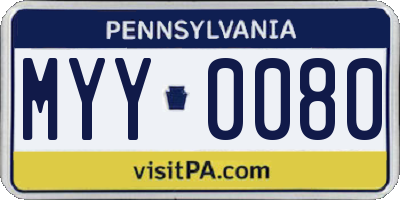 PA license plate MYY0080