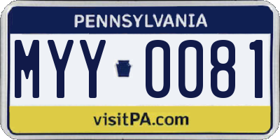 PA license plate MYY0081