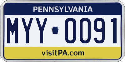 PA license plate MYY0091
