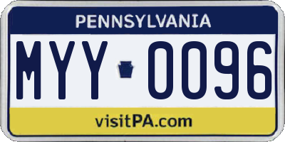 PA license plate MYY0096