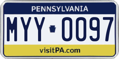 PA license plate MYY0097