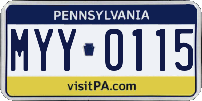 PA license plate MYY0115
