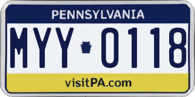 PA license plate MYY0118