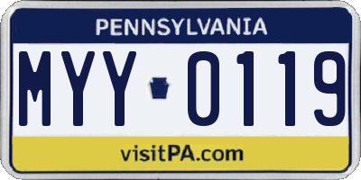 PA license plate MYY0119
