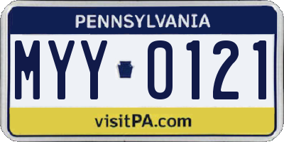 PA license plate MYY0121