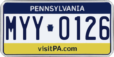 PA license plate MYY0126