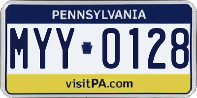 PA license plate MYY0128