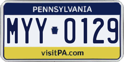 PA license plate MYY0129