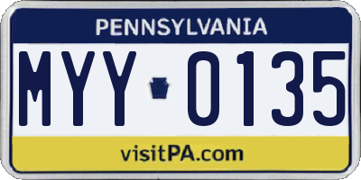PA license plate MYY0135