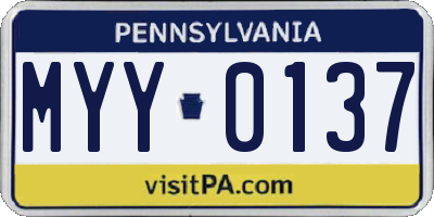 PA license plate MYY0137
