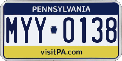 PA license plate MYY0138