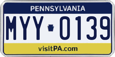 PA license plate MYY0139
