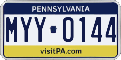 PA license plate MYY0144
