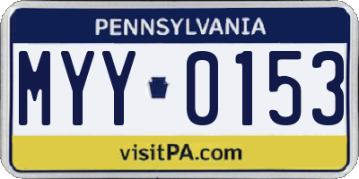 PA license plate MYY0153