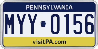 PA license plate MYY0156
