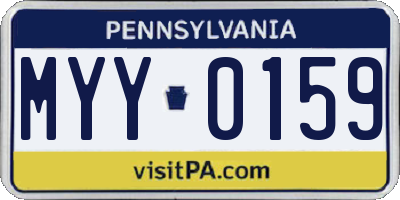 PA license plate MYY0159