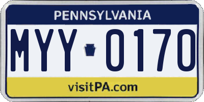 PA license plate MYY0170