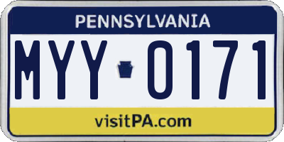 PA license plate MYY0171