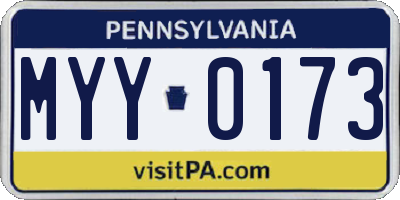PA license plate MYY0173