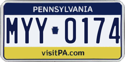 PA license plate MYY0174