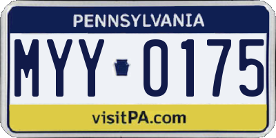 PA license plate MYY0175