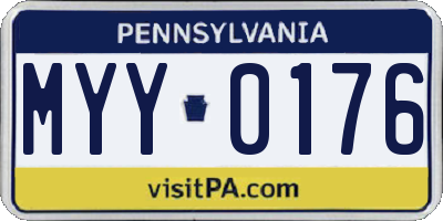 PA license plate MYY0176