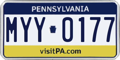 PA license plate MYY0177