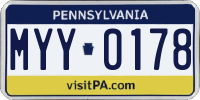 PA license plate MYY0178