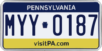 PA license plate MYY0187