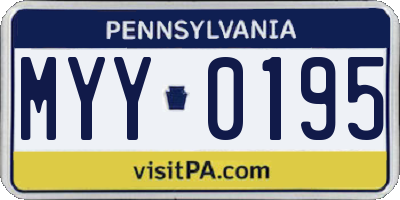 PA license plate MYY0195