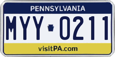 PA license plate MYY0211