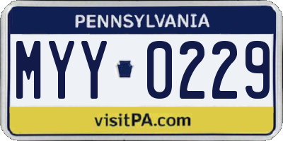 PA license plate MYY0229