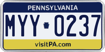PA license plate MYY0237