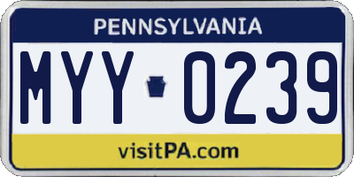 PA license plate MYY0239
