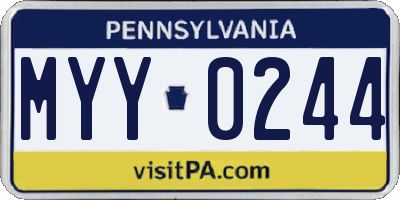 PA license plate MYY0244
